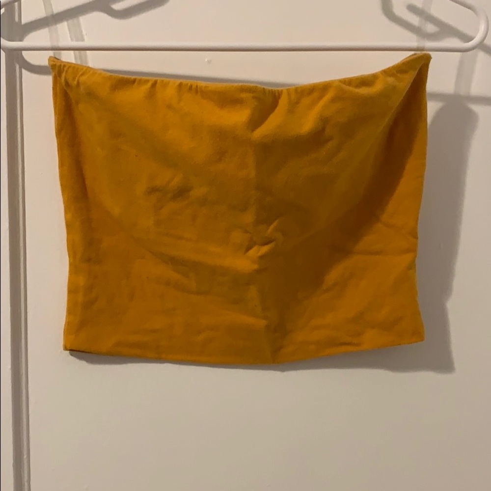 Mustard tube crop top